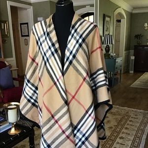 Burberry look alike cape wrap poncho